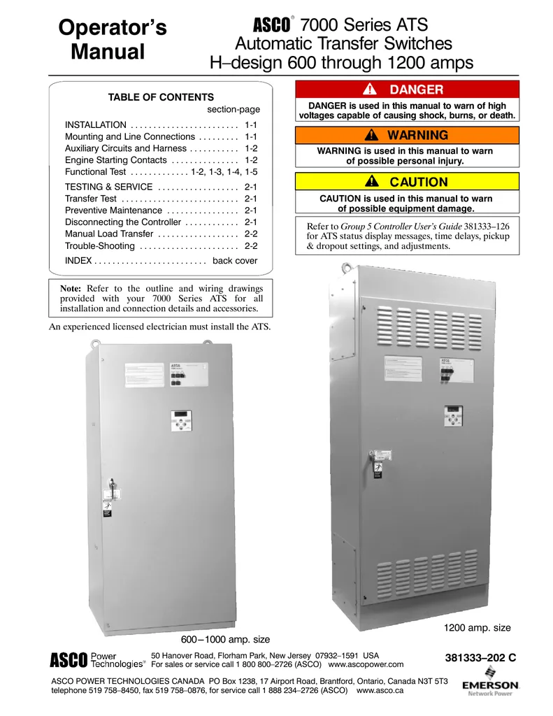 Asco 7000 Series Automatic Transfer Switch Wiring Diagram Wiring Diagram