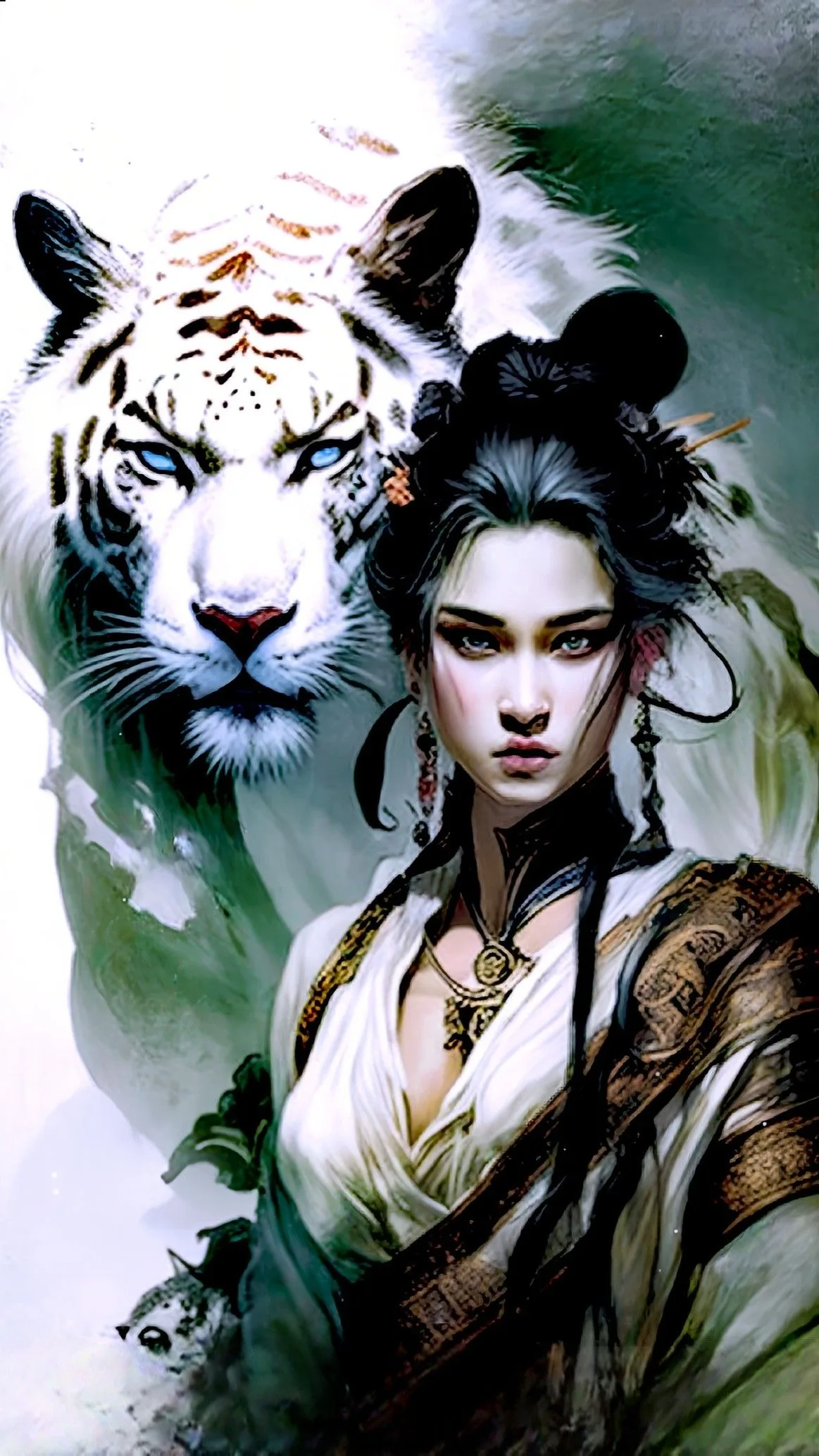 Asian Artwork Back Tattoos For Guys Fantasy Love Fantasy Female Warrior Devi Durga Tiger