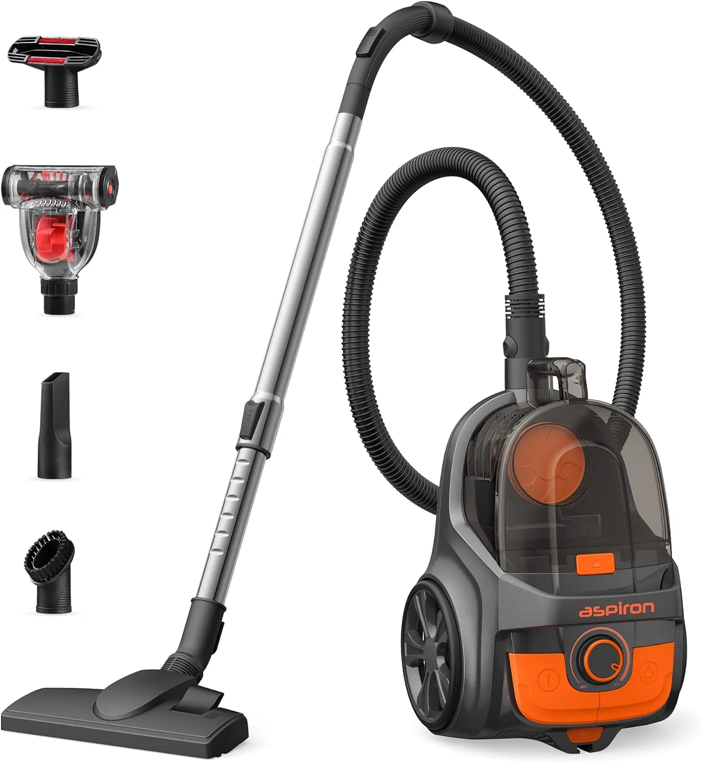 Aspiron Canister Vacuum Cleaner Upgraded Lightweight Bagless Vacuum Cleaner Large