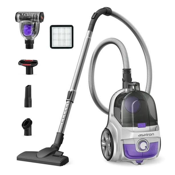 Aspiron Upgraded Canister Vacuum Cleaner 1200W Bagless Vacuum Cleaner 3 7Qt Large Capacity