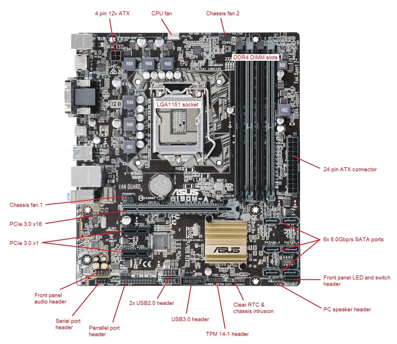 Asus Motherboard Diagram Layout