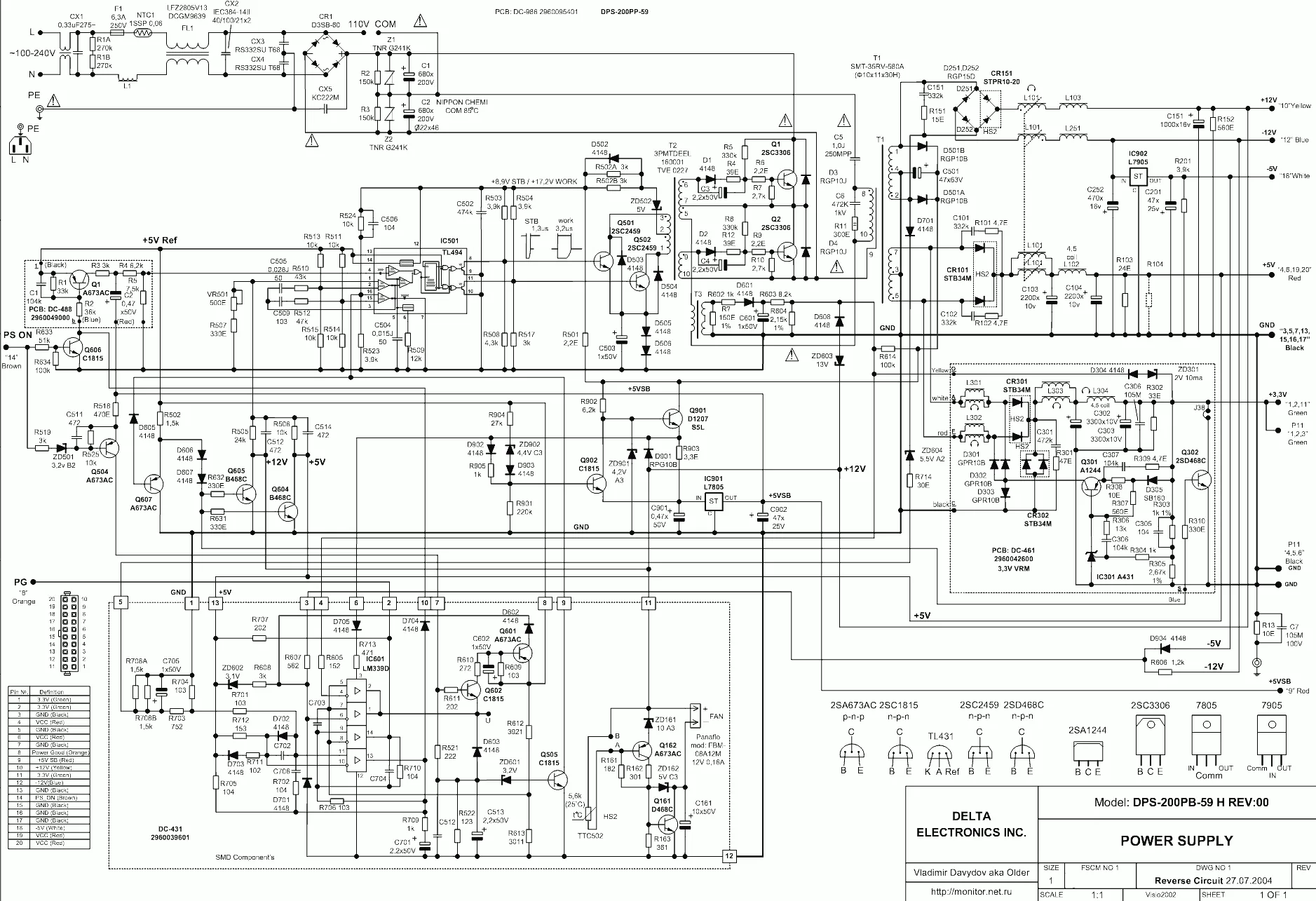 Atx 600W Power Supply Circuit Diagram Wiring Diagram