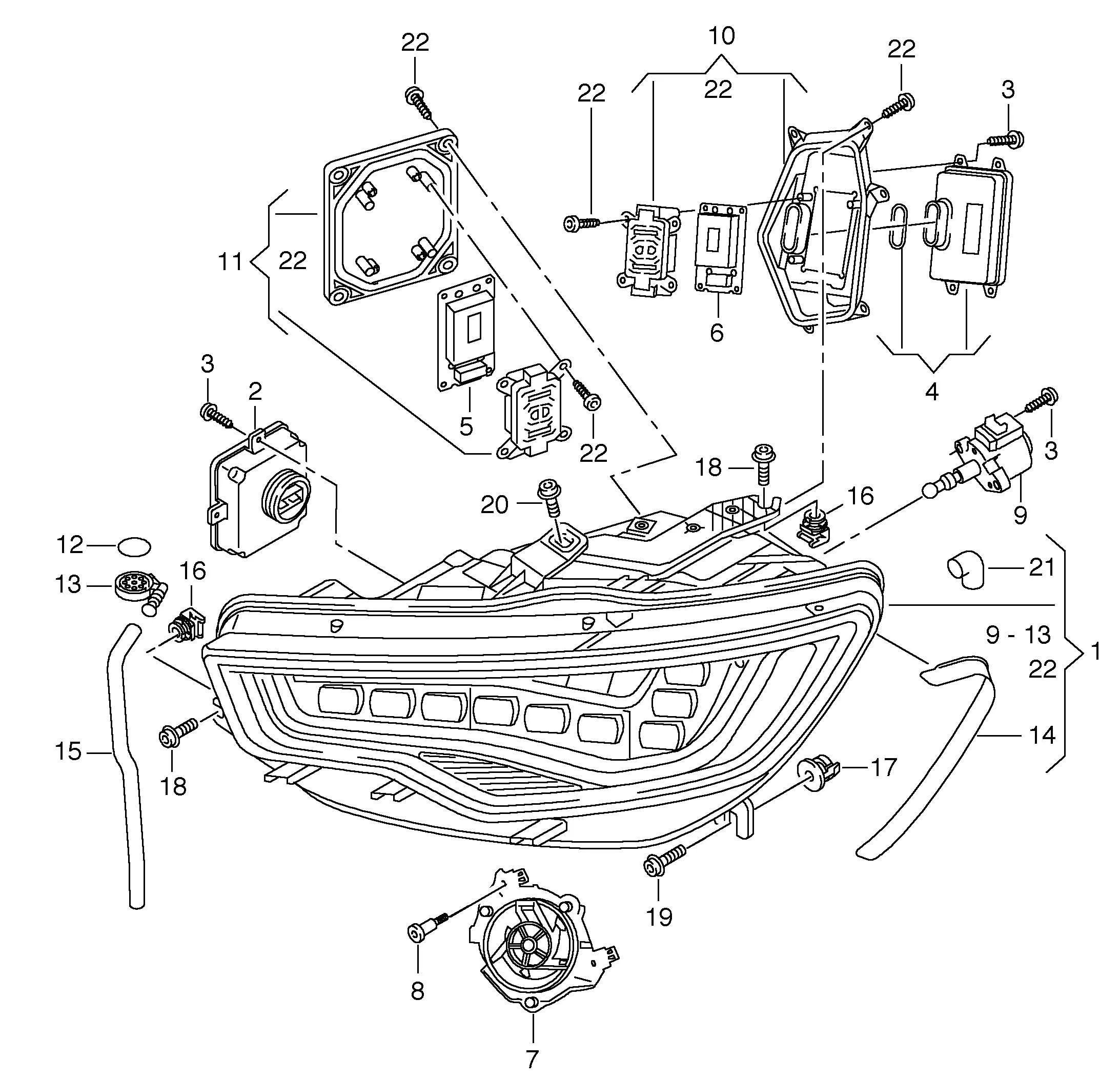 Audi A4 B8 Headlight Diagram Audi A4 B8 Led Xenon Headlight