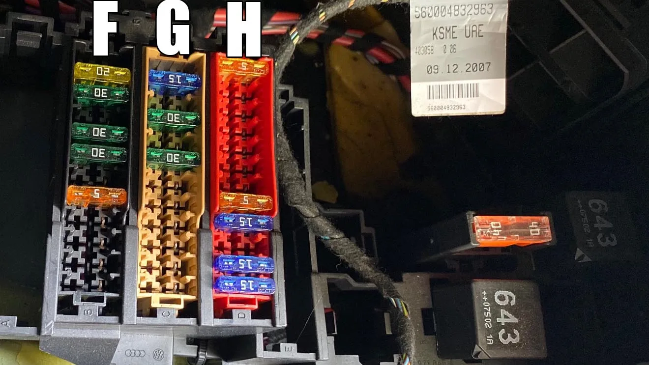 Audi A4 S4 B8 Fuse Box And Relay Panel Location And Diagram