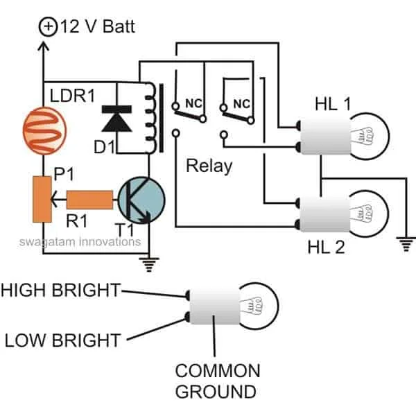 Automatic Headlight Circuit Diagram Headlight Relay Wiring R