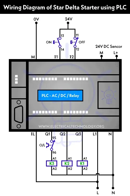 Automatic Star Delta Starter Using Timer Power Control Wiring Diagrams Automatic Star Delta