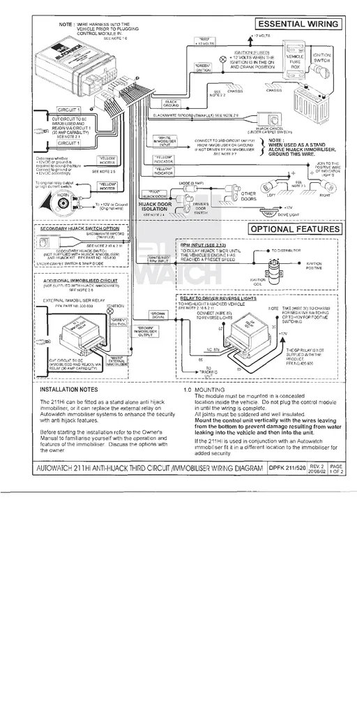 Autowatch 446Rli Car Alarm Wiring Diagram Wiring Diagram
