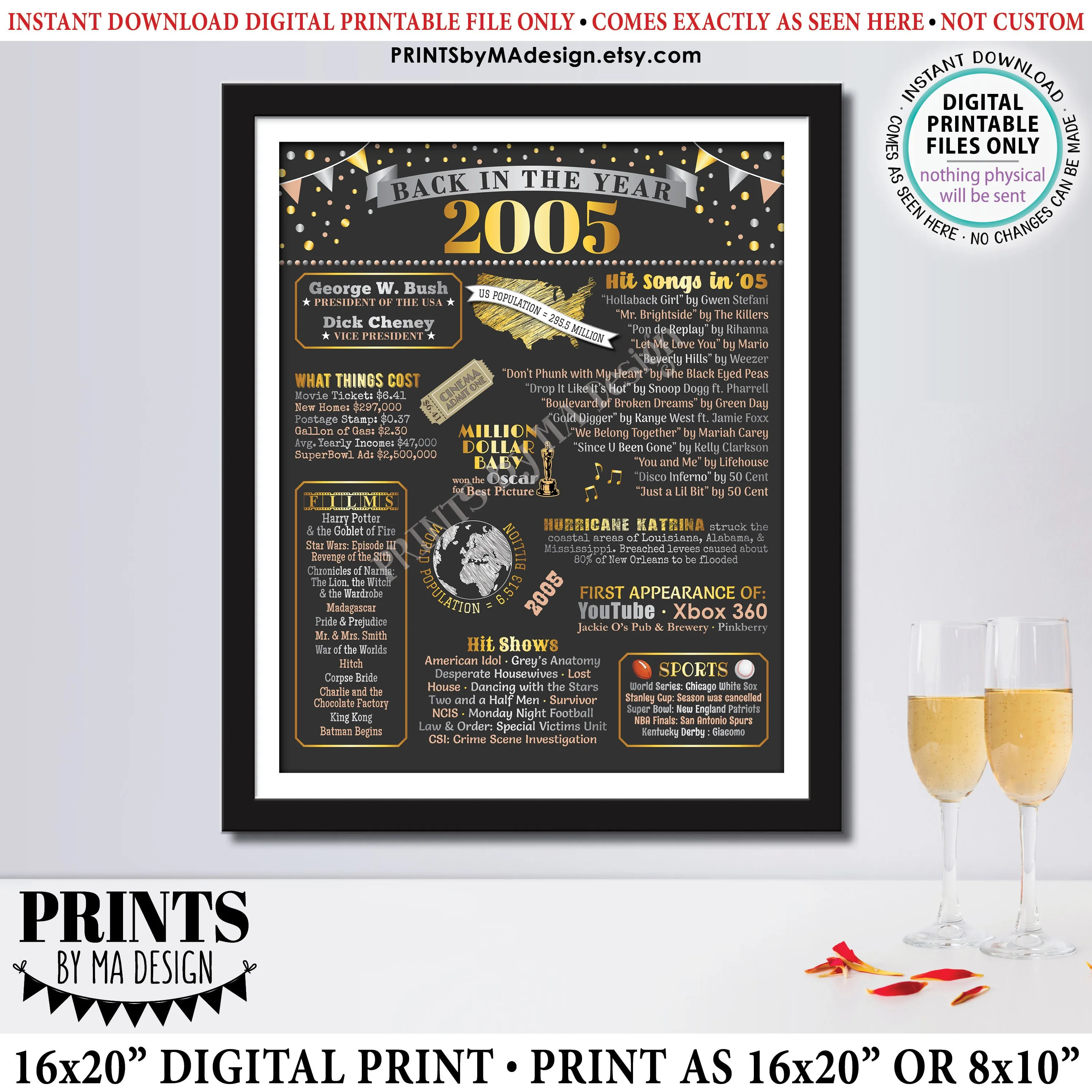 Back In The Year 2005 Poster Board Remember 2005 Sign Etsy