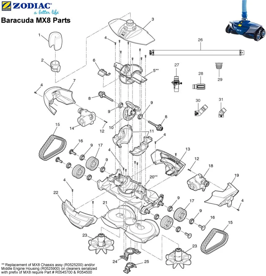 Baracuda Mx8 Mx6 Parts Products Elene Schoeman