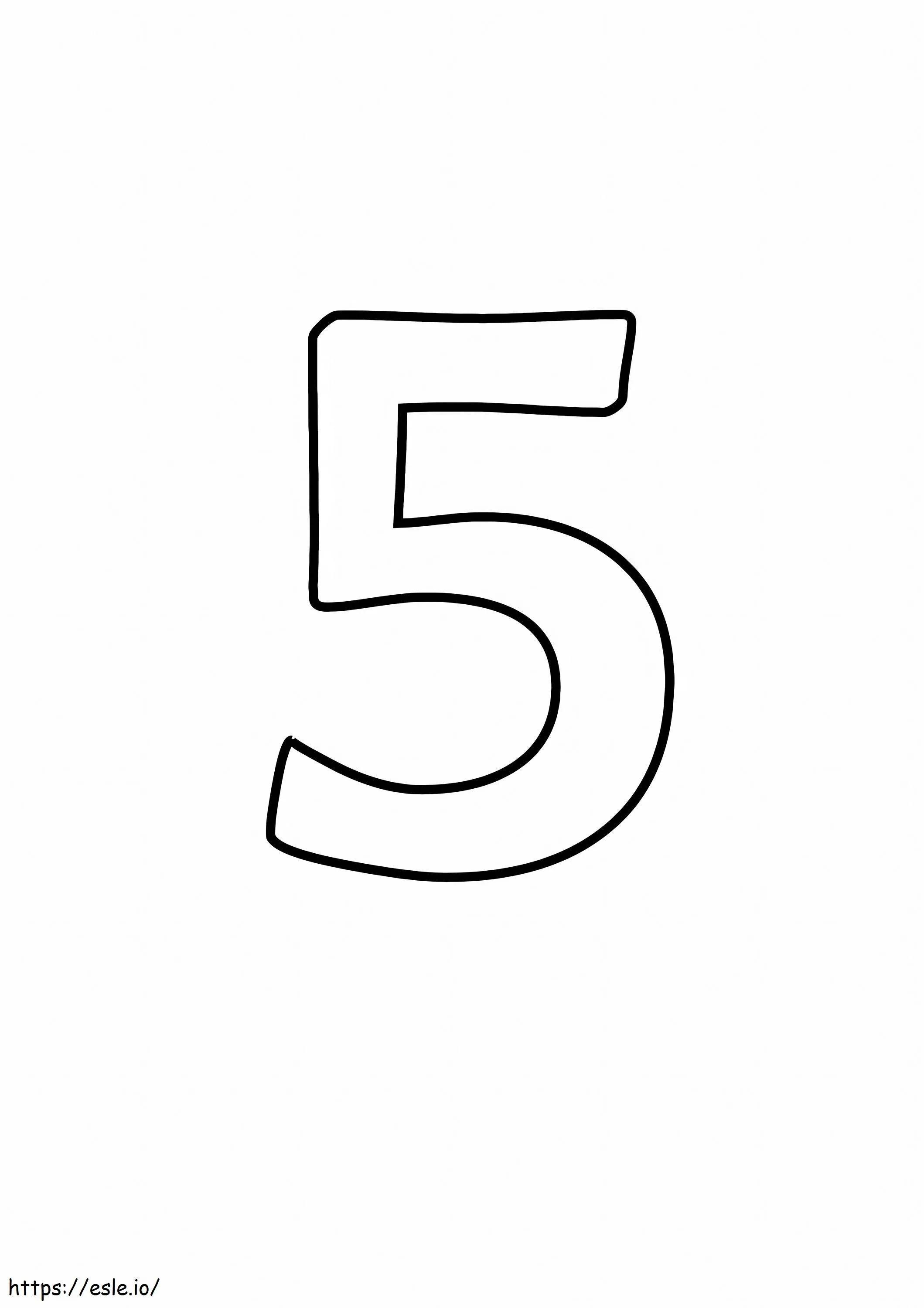 Basic Number 5 Coloring Page