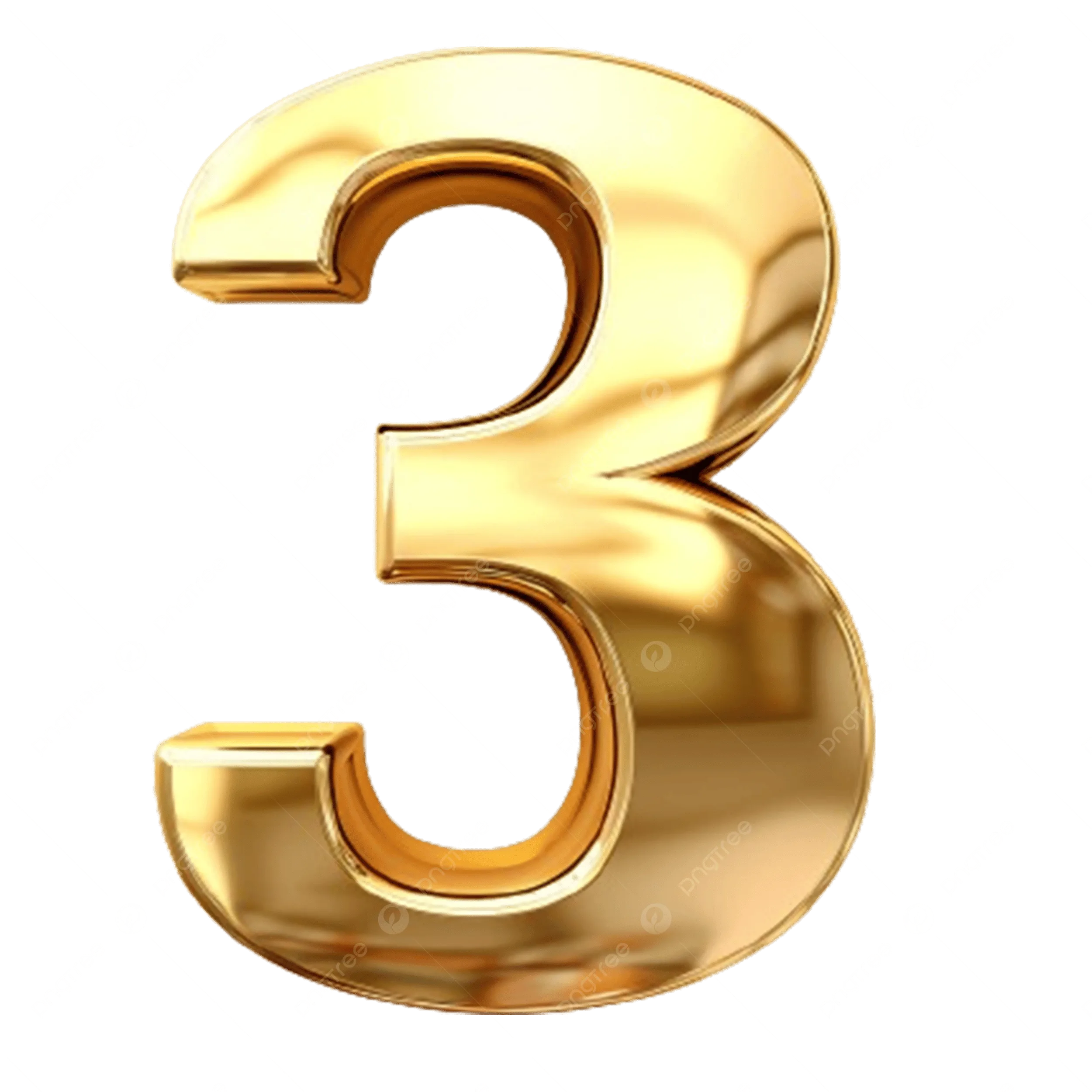 Beautiful Number Three 3 Written With Gold Beautiful Number Three 3 Three 3 Written With Gold