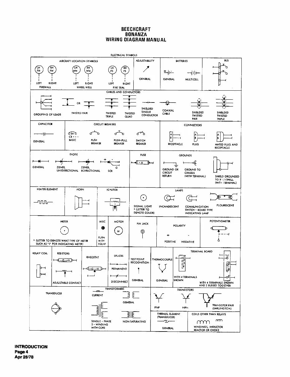 Beechcraft Bonanza 14 Volt Electrical Wiring Diagram Manual F33 F33C V35 A36