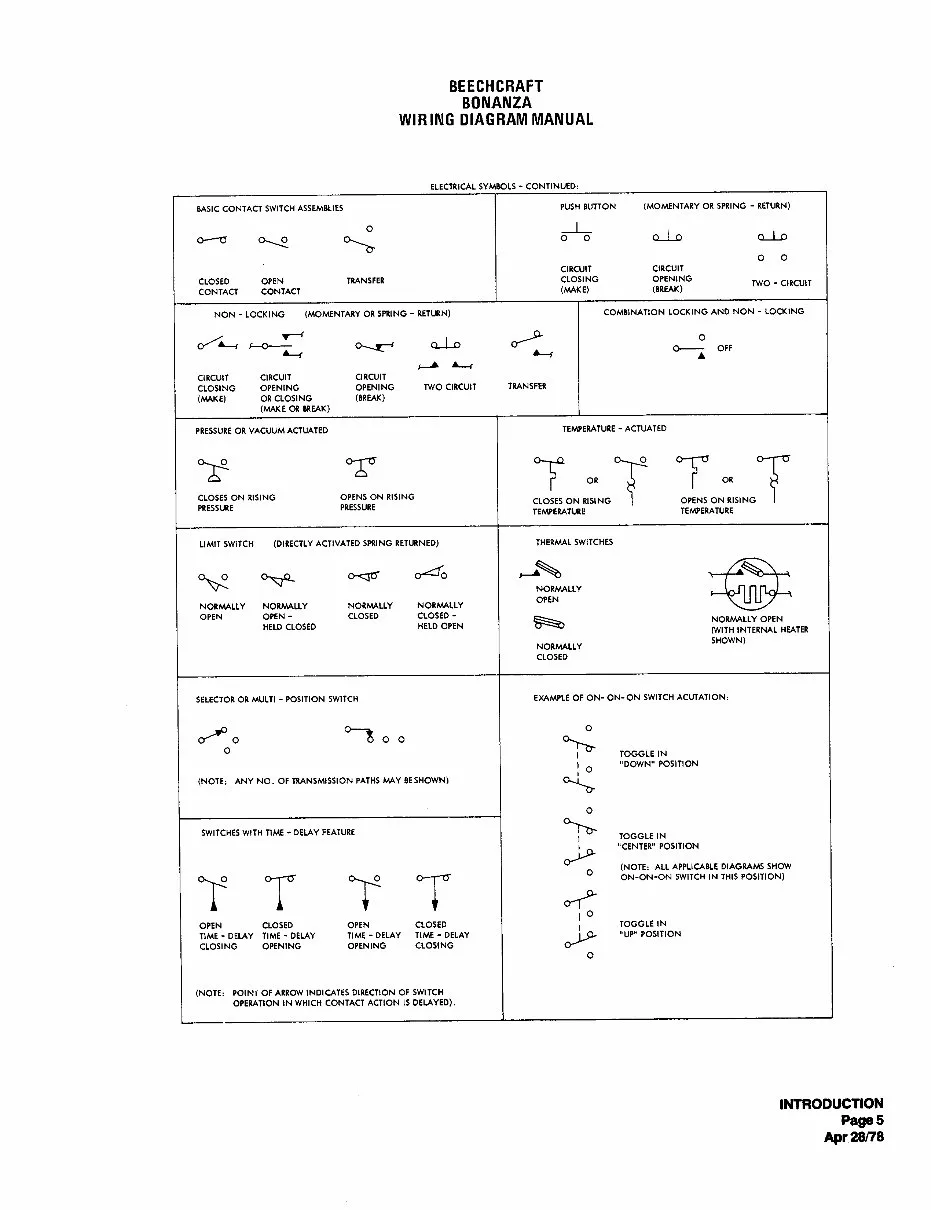 Beechcraft Bonanza 14 Volt Electrical Wiring Diagram Manual F33 F33C V35 A36