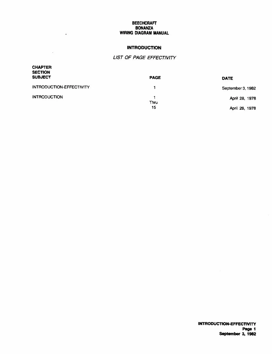Beechcraft Bonanza 14 Volt Electrical Wiring Diagram Manual F33 F33C V35 A36