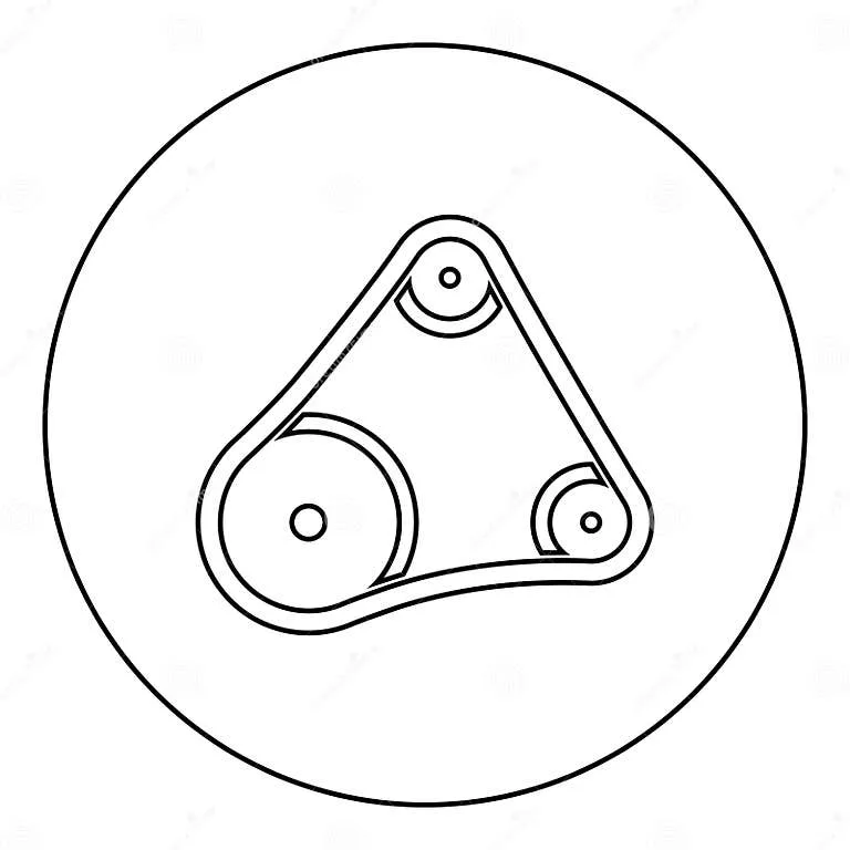 Belt Transmission Mechanism With Three Pulleys Drive Part Automobile Tension Rollers Engine
