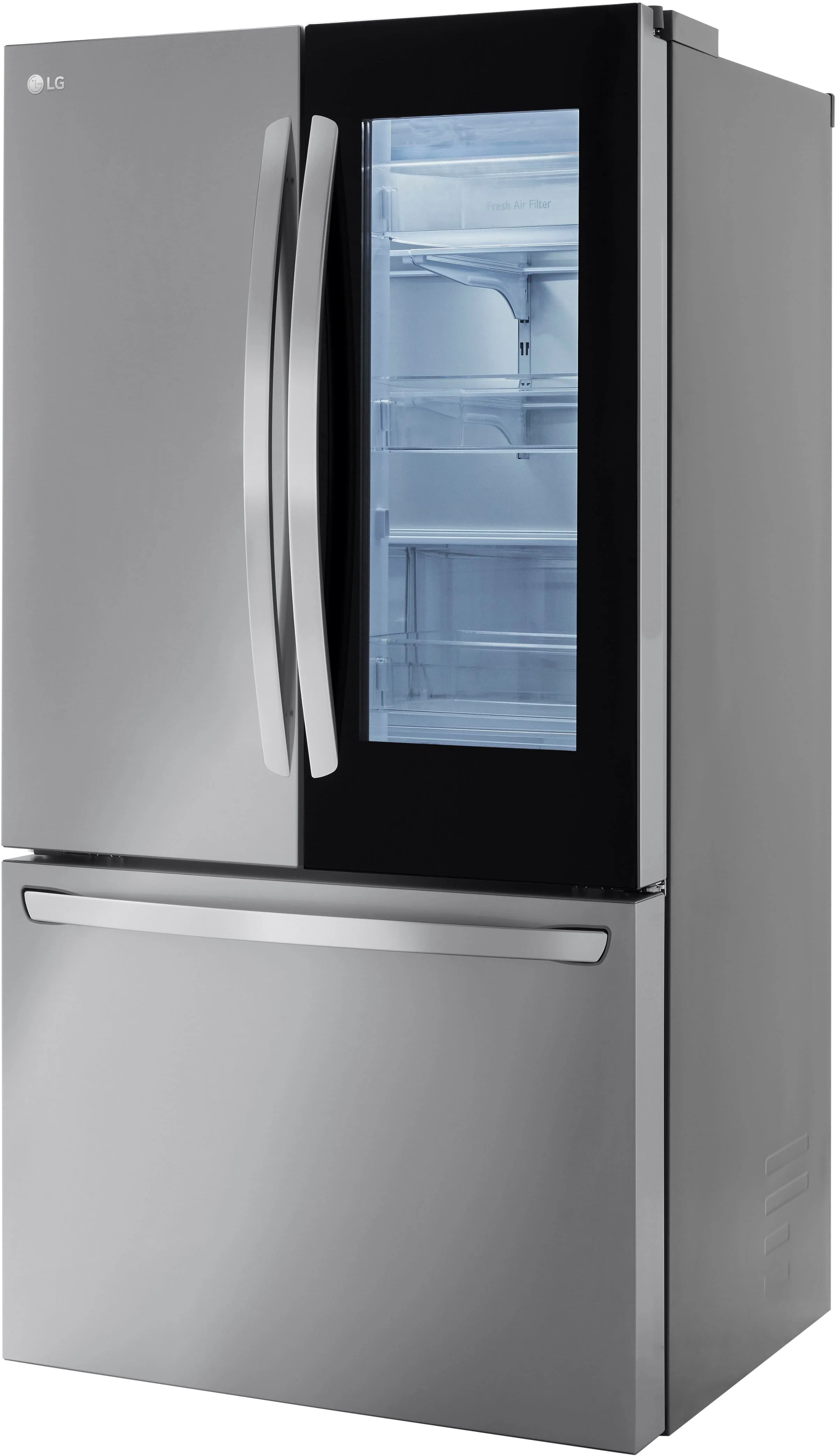 Best Buy Lg Counter Depth Max 26 5 Cu Ft French Door Smart Refrigerator With Instaview
