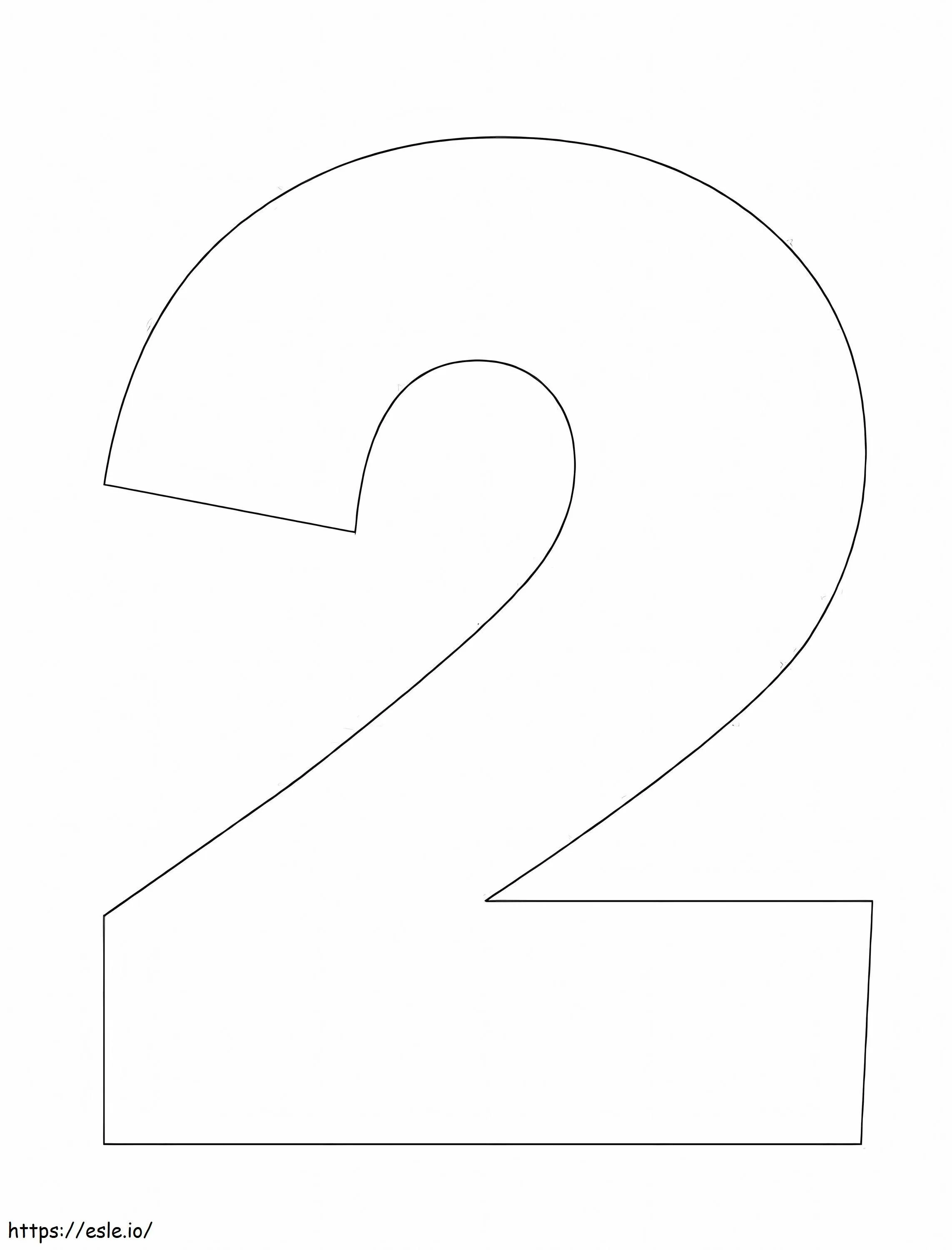 Big Number 2 Coloring Page