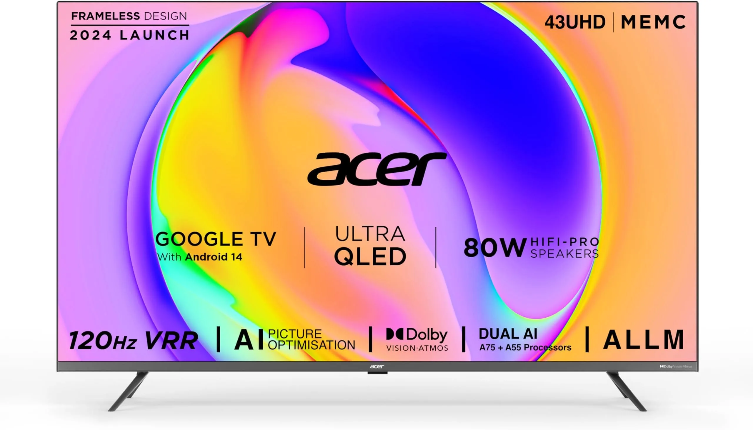 Blaupunkt 108 Cm 43 Inches Quantum Dot Series 4K Ultra Hd Qled Google Tv 43Qd7050 Black