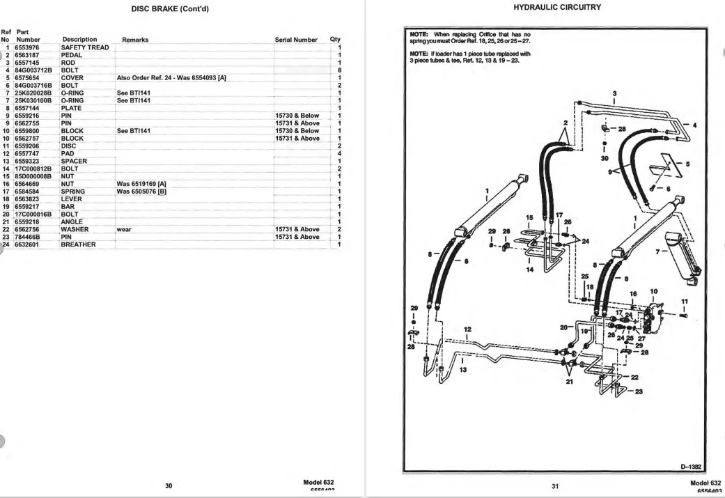 Bobcat 632 Skid Steer Parts Manual