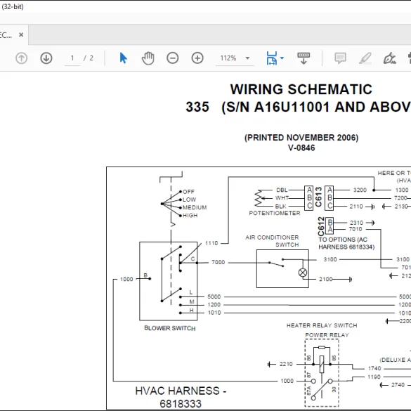 Bobcat Excavator 335 Electrical Wiring Schematic Manual V 0846 Pdf Download Heydownloads