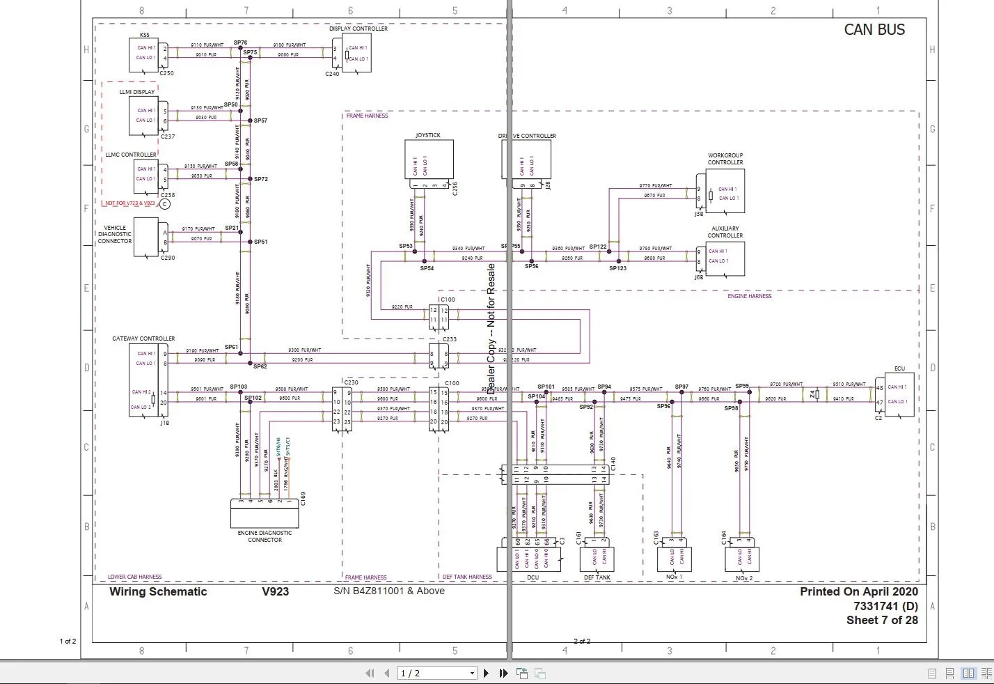 Bobcat Machinery V923 Hydraulic Electrical Circuit Wiring Diagram Pdf