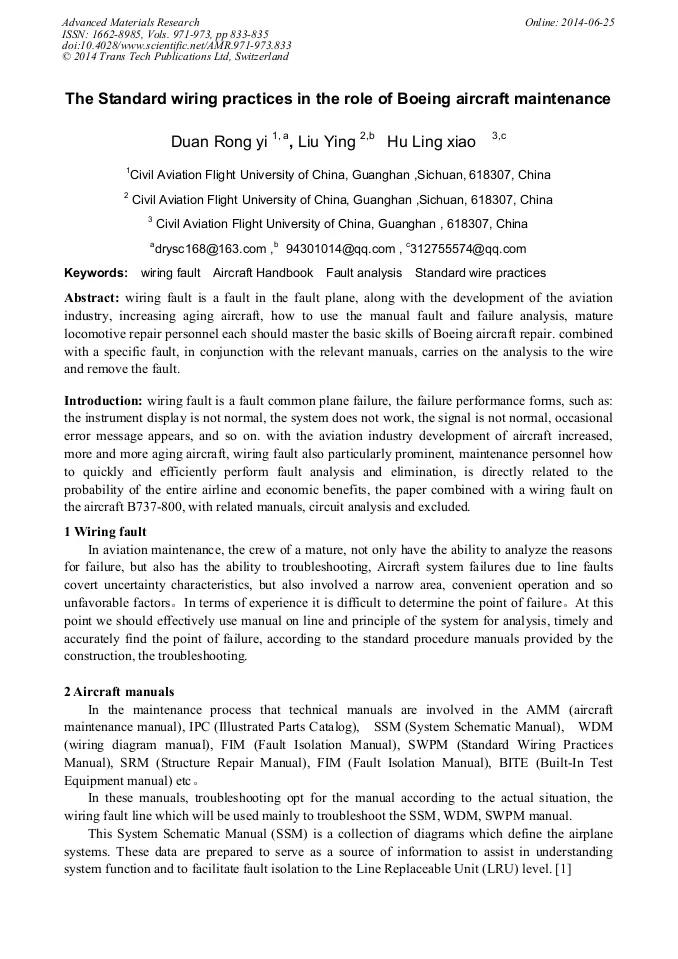 Boeing Wiring Standard Practices Manual