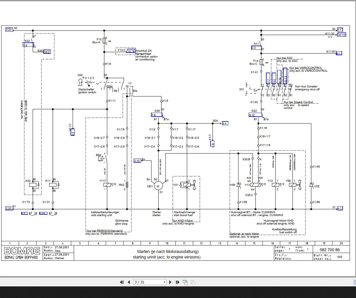Bomag Bw212 215 3 Circuit Diagram Drawing No 58270086 2001 En De Auto Repair Manual Forum