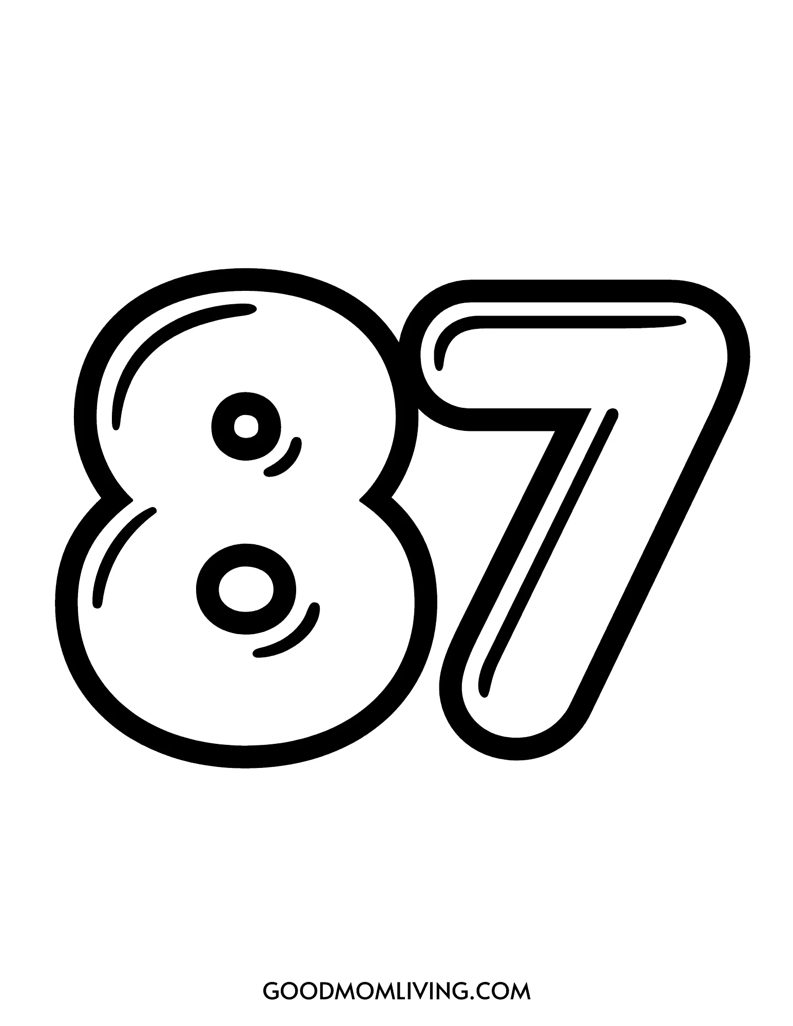 Bubble Number 87 Printable 87 Bubble Number Good Mom Living