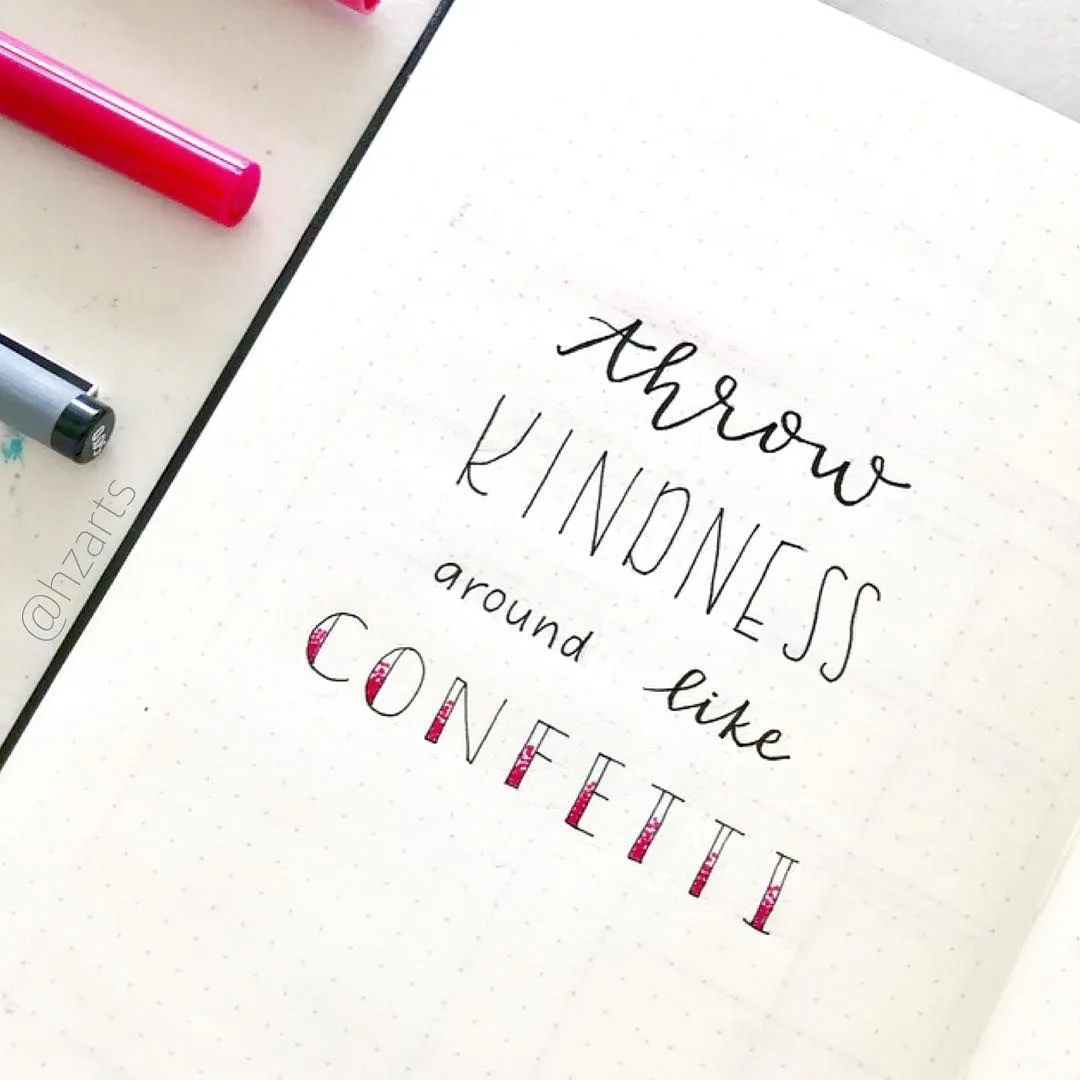 Bullet Journal Kindness Quote Hand Lettering Hzarts Bullet Journal Quotes Bullet Journal