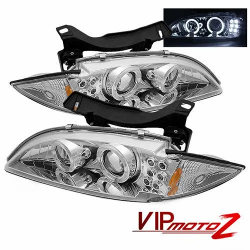 Buy 95 99 Chevy Cavalier Euro Halo Projector Chrome Headlight Driving Led Drl Set In Walnut