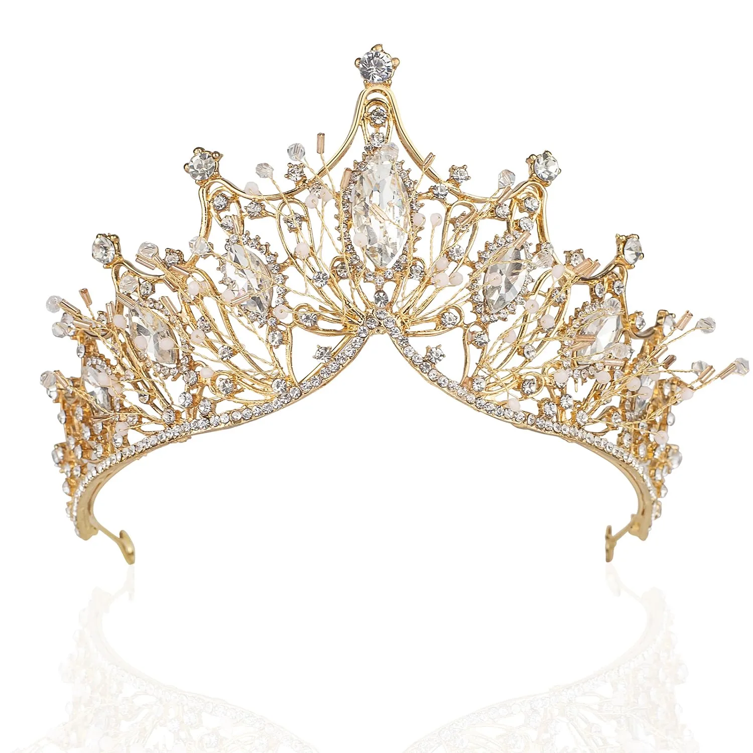 Buy Baroque Queen Crown Wedding Tiaras And Crown For Bride Handmade Crystal Headband Tiara For