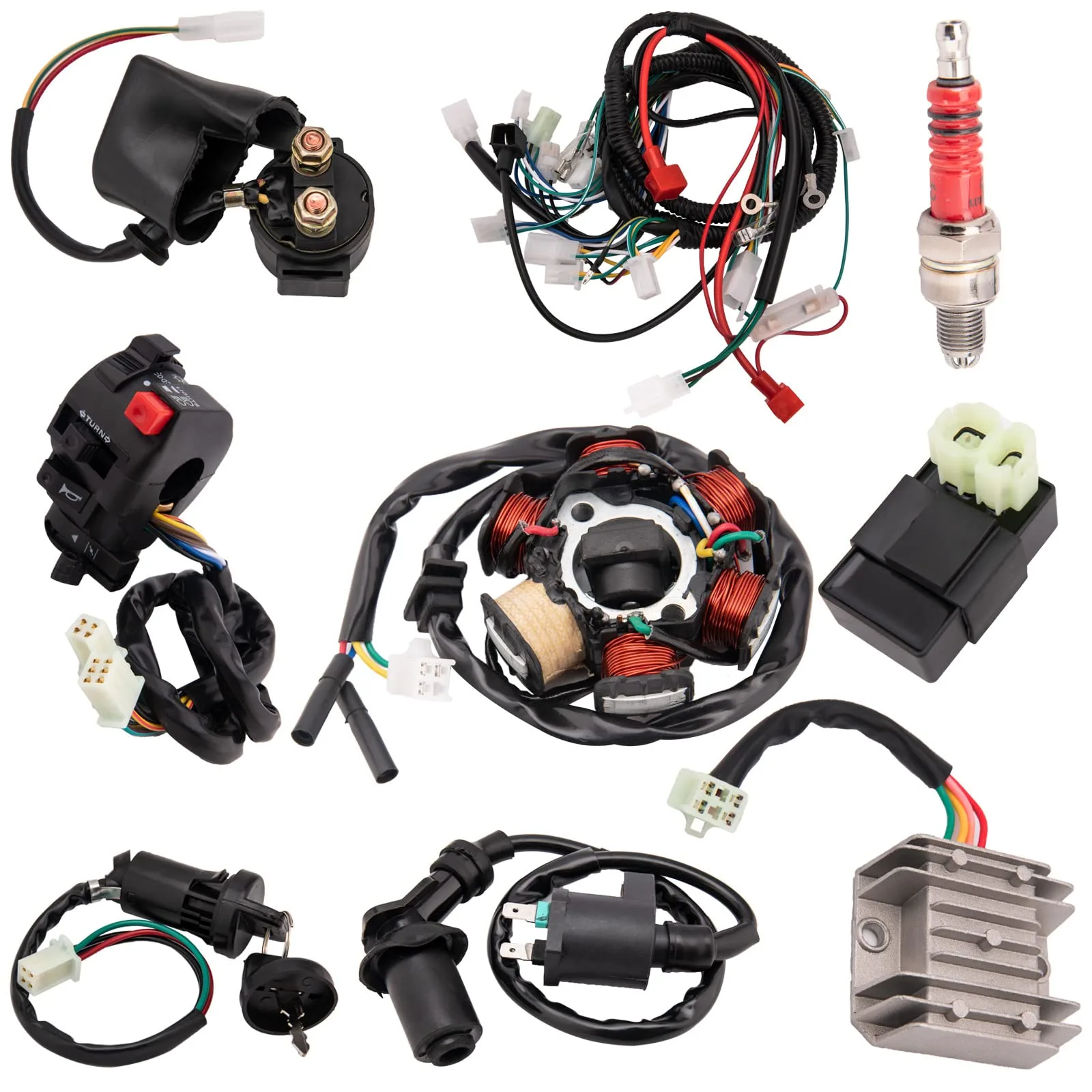 Buy Complete Wiring Harness Kit For Atv Quad 4 Stroke 50Cc 70Cc 90Cc 110Cc 125Cc Pit Quad Dirt