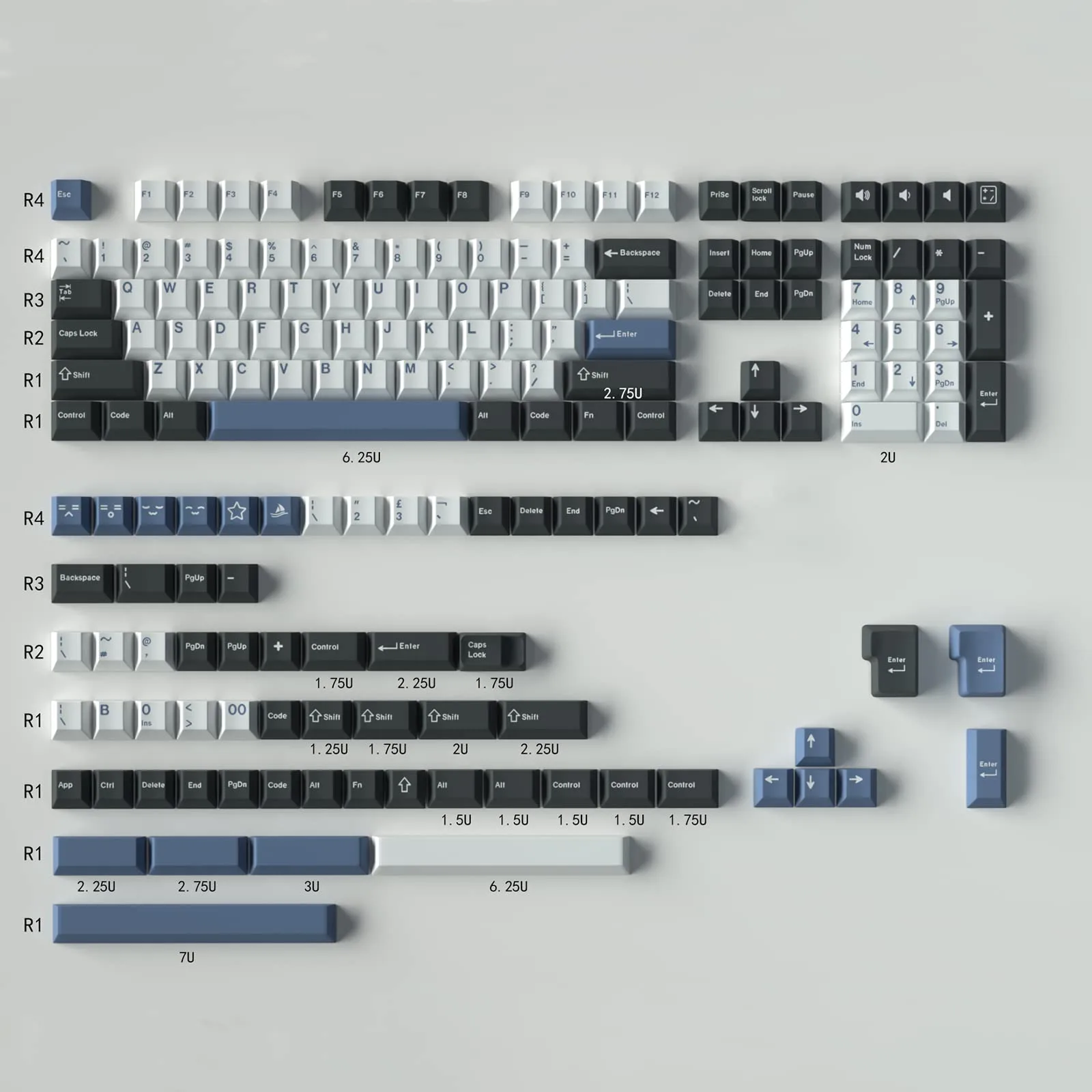 Buy Double Keycaps 173 Keys Cherry Profile Arctic Keycap Set For Ansi Iso Layout 60 68 75 98 108