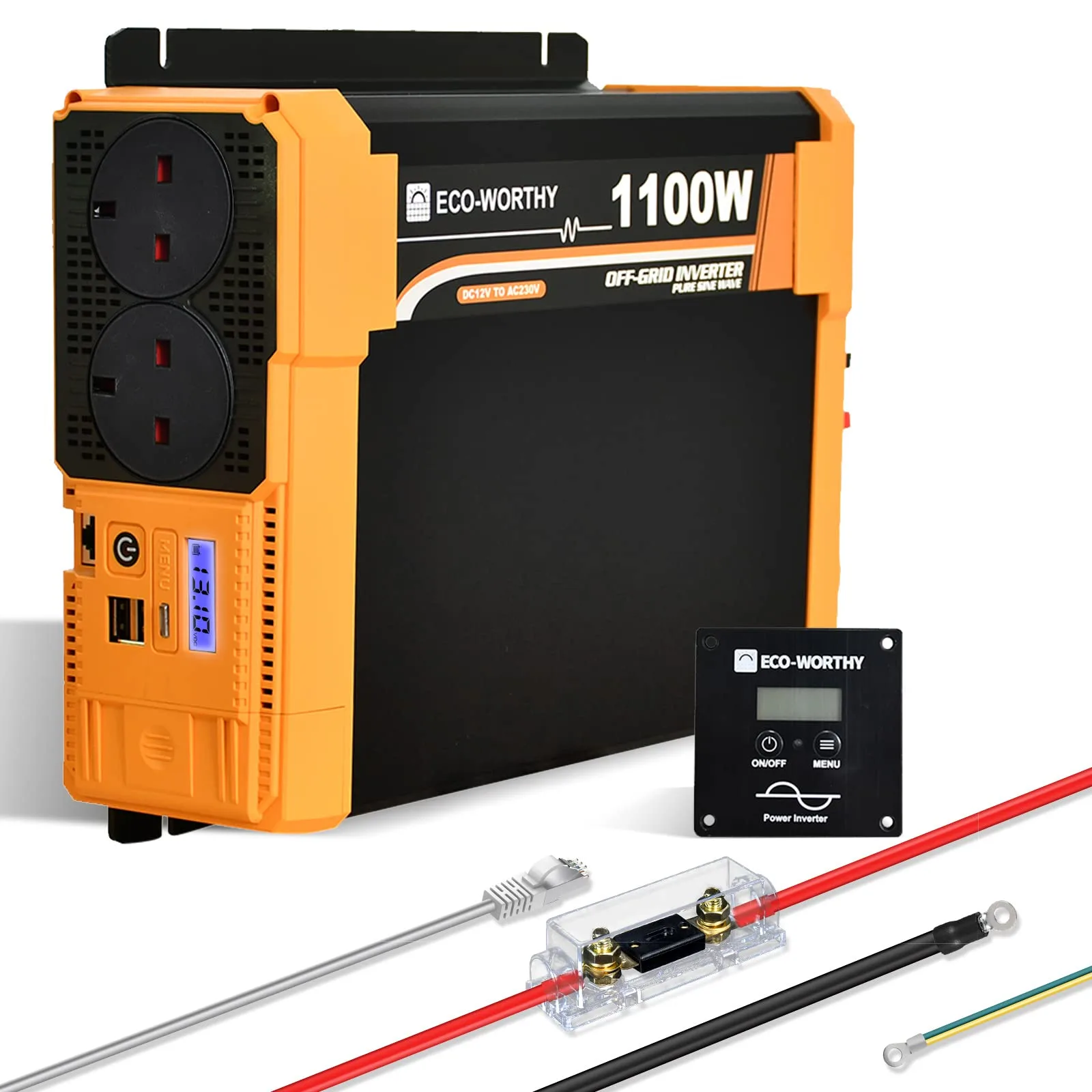 Buy Eco Worthy 1100W Pure Sine Wave Inverter 12V Dc To 230V Ac Solar Power Inverter With Usb