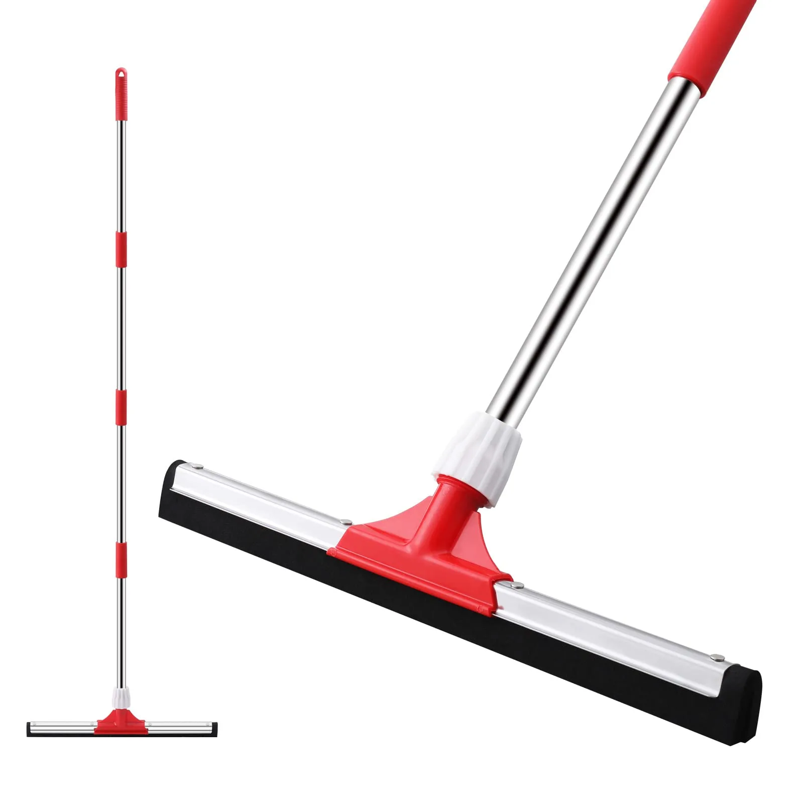 Buy Mitclear 17In Floor Squeegee Mop With Extension Poles 58In Wet Room Double Foam Floor