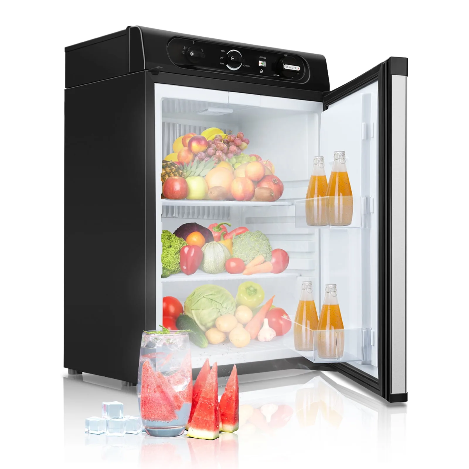 Buy Rocita Propane Refrigerator 3 Way Camper Gas Fridge 120V 12V Lpg 2 1 Rv Refrigerator