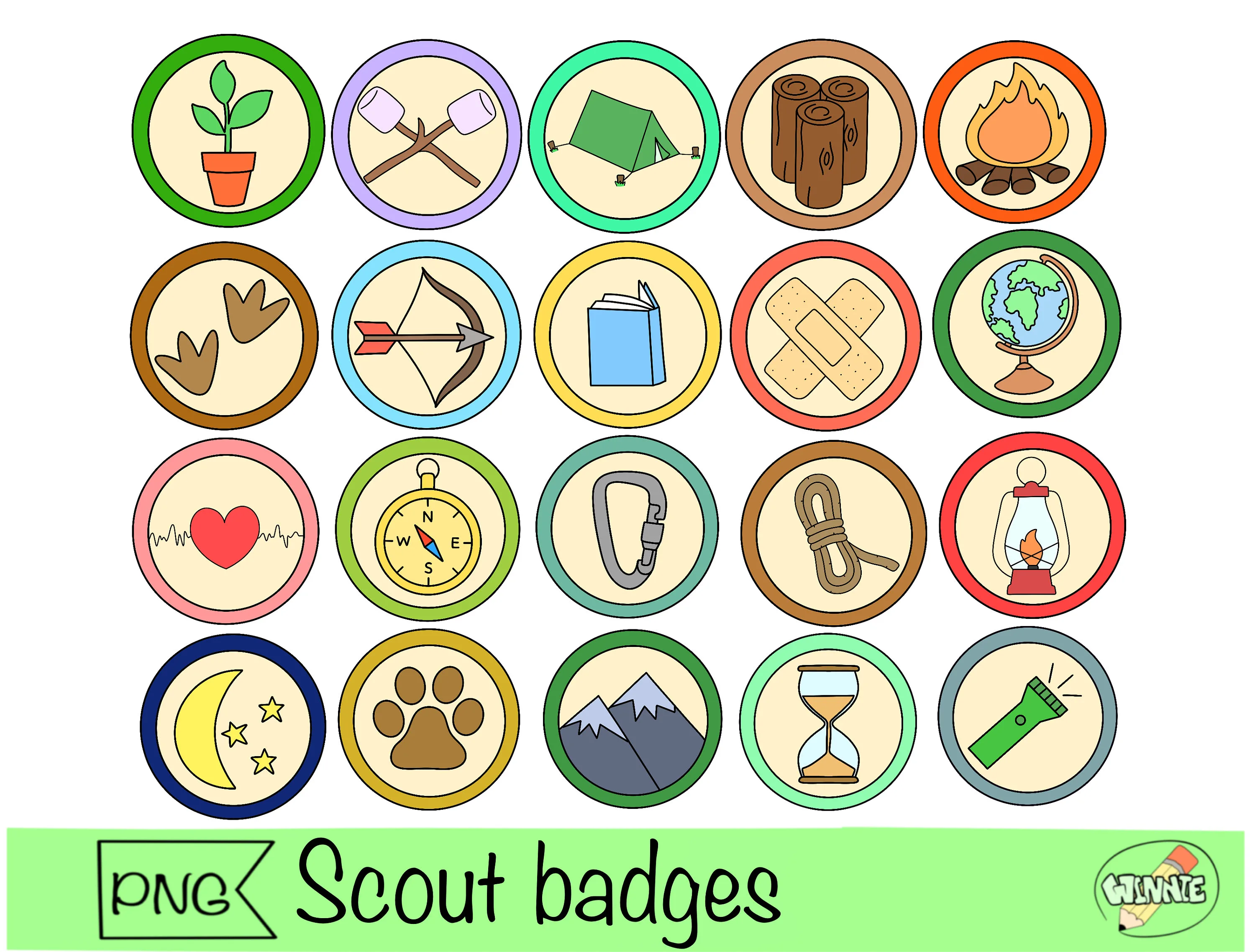 Buy Scout Badges Png Clipart Girl Scout Badge Camping Badge Online In India Etsy