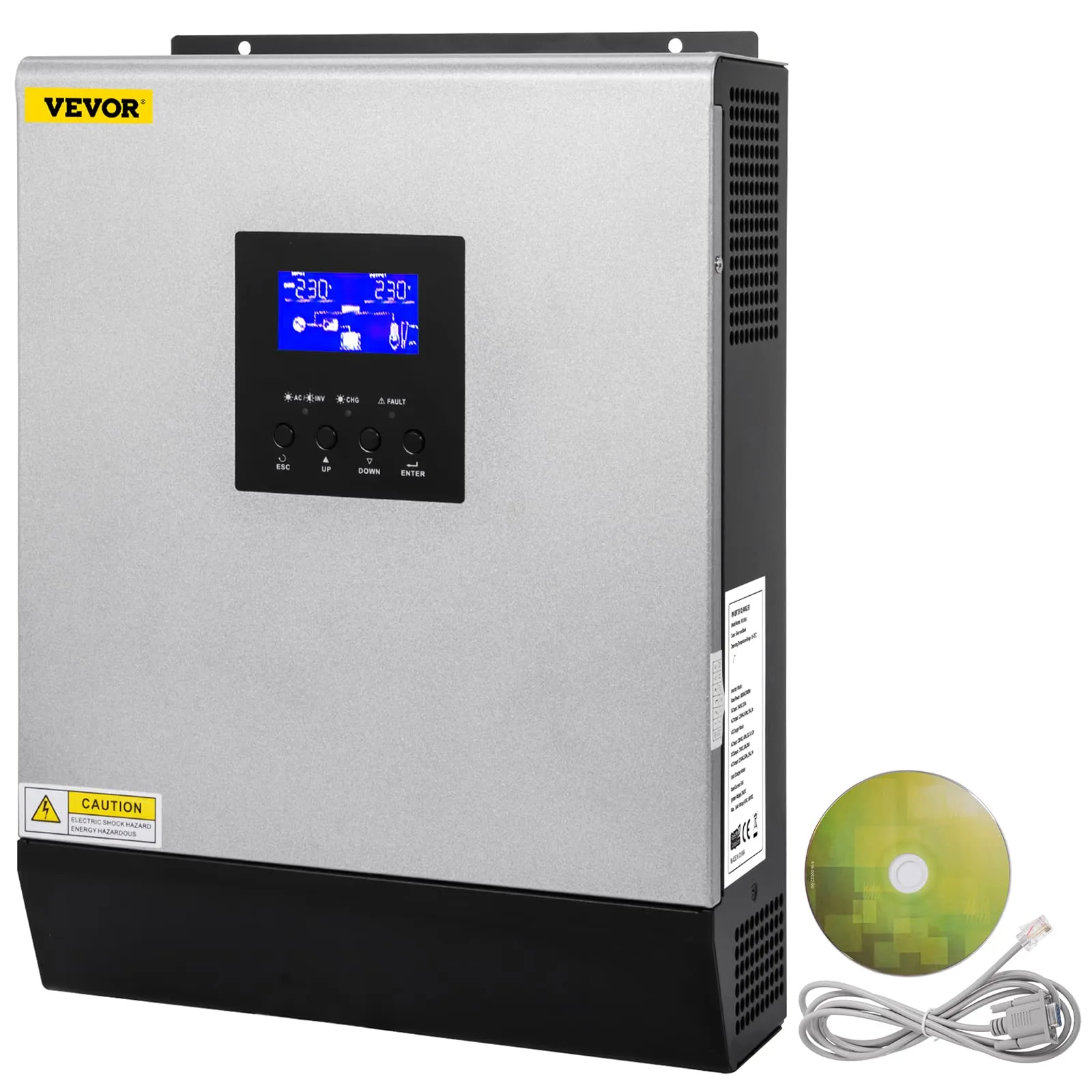 Buy Vevor Hybrid Solar Inverter 3Kva 2400W Pure Sine Wave Off Grid Inverter 24Vdc To 110Vac