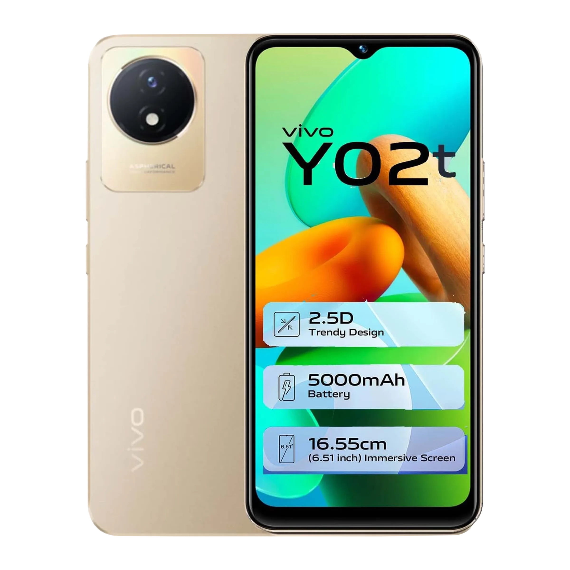 Buy Vivo Y02T 4Gb Ram 64Gb Sunset Gold Online Croma