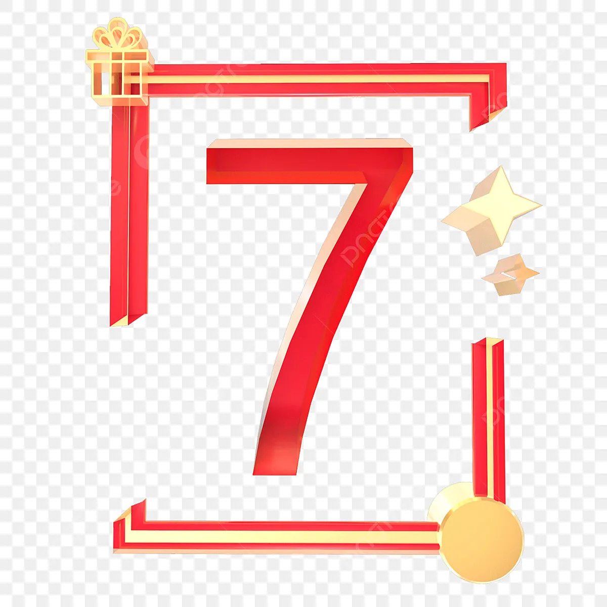 C4D Stereo Creative Number 7 Number 7 Number C4D Number Number 7 Number 7 Imagem Png E Psd
