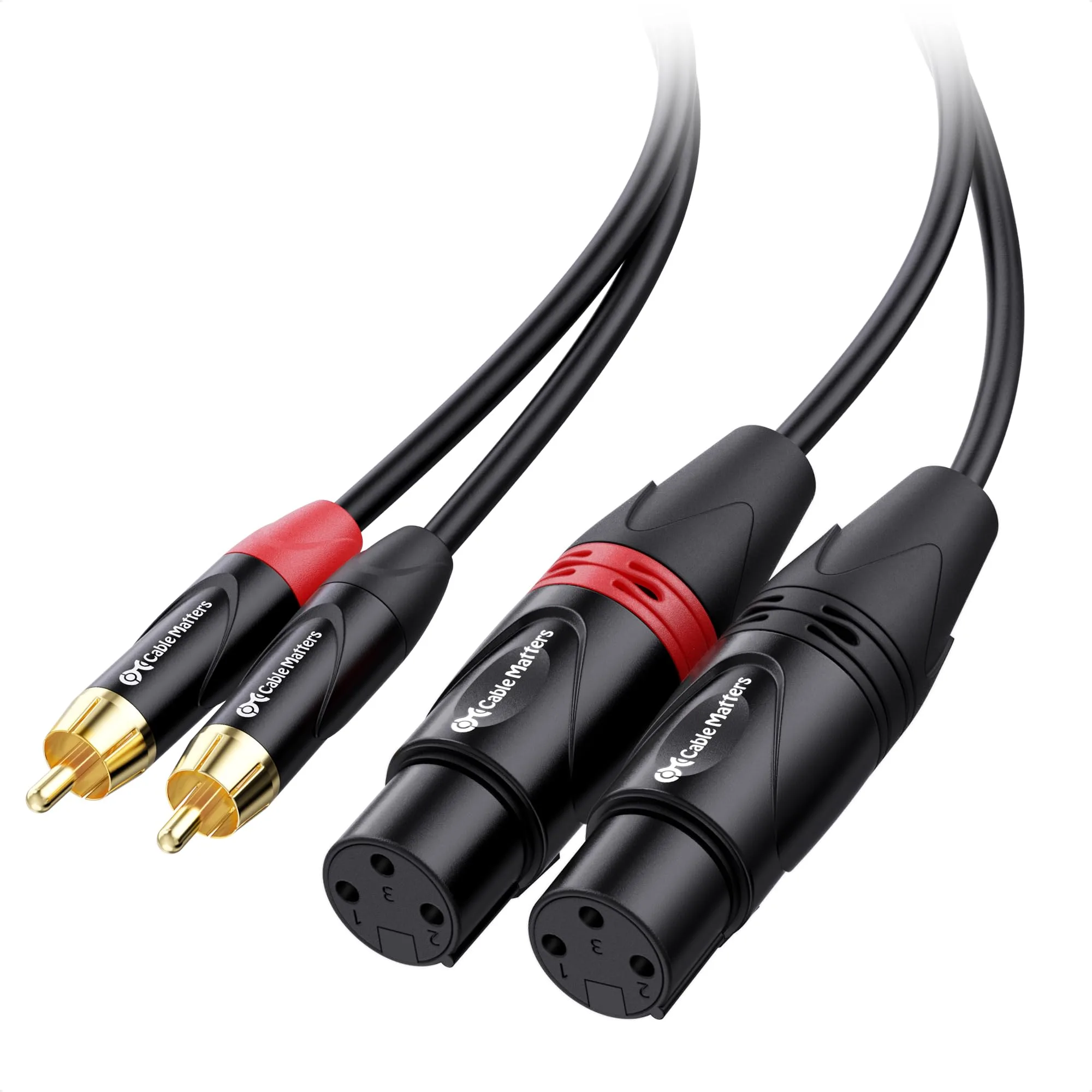 Cable Matters Dual Xlr To Rca Cable 10 Ft Xlr Female To Rca Cable