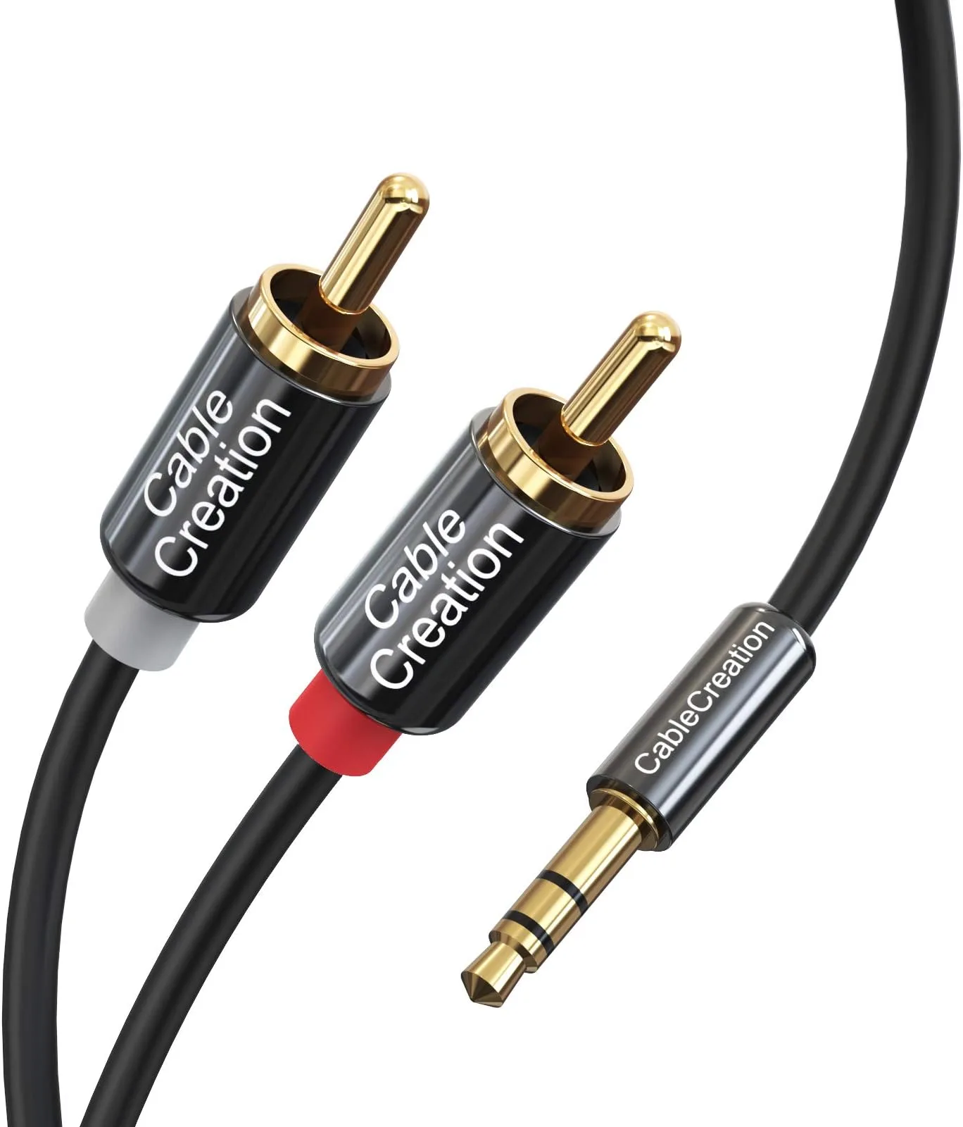 Cablecreation 3 5Mm To Rca Cable Rca Audio Jack Cable 3 5Mm Male To 2 Male Rca Cable Y Splitter
