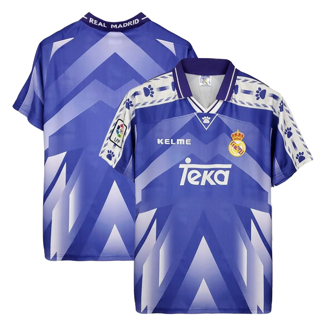 Camiseta Retro 1996 97 Real Madrid Segunda Equipación Visitante Hombre Adidas Versión Replica