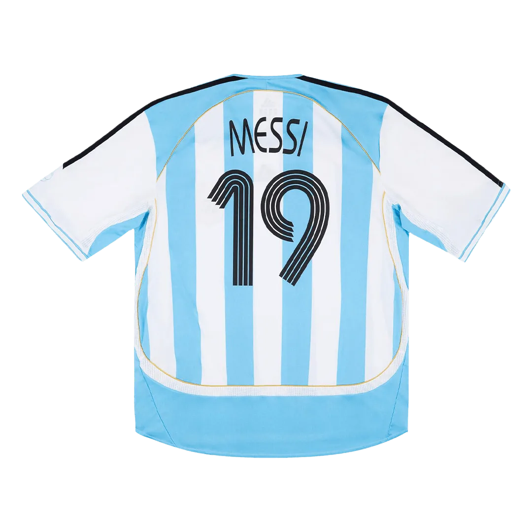 Camiseta Retro 2006 Messi 19 Argentina Primera Equipación Copa Del Mundo Local Hombre Adidas