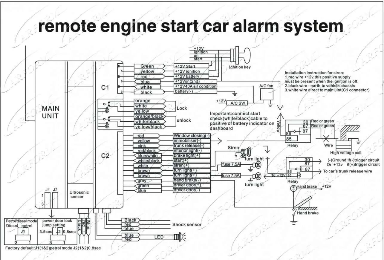 Car Alarm Remote Start Wiring Diagrams