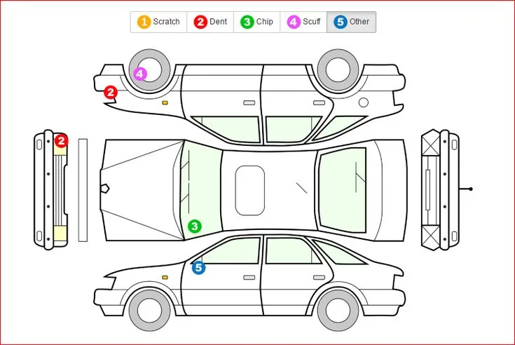 Car Damage Inspection Diagram