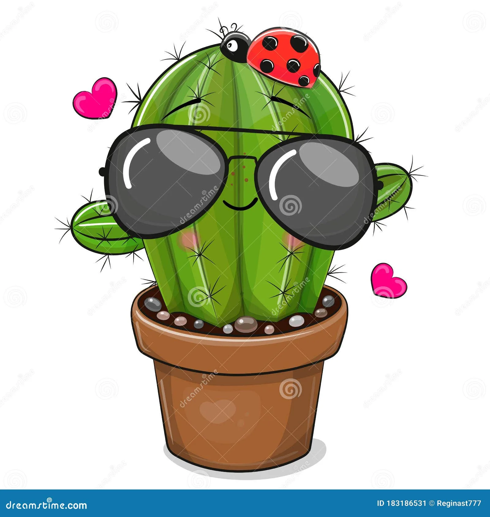 Cartoon Cactus With Eyes Isolated On A White Background 160459787