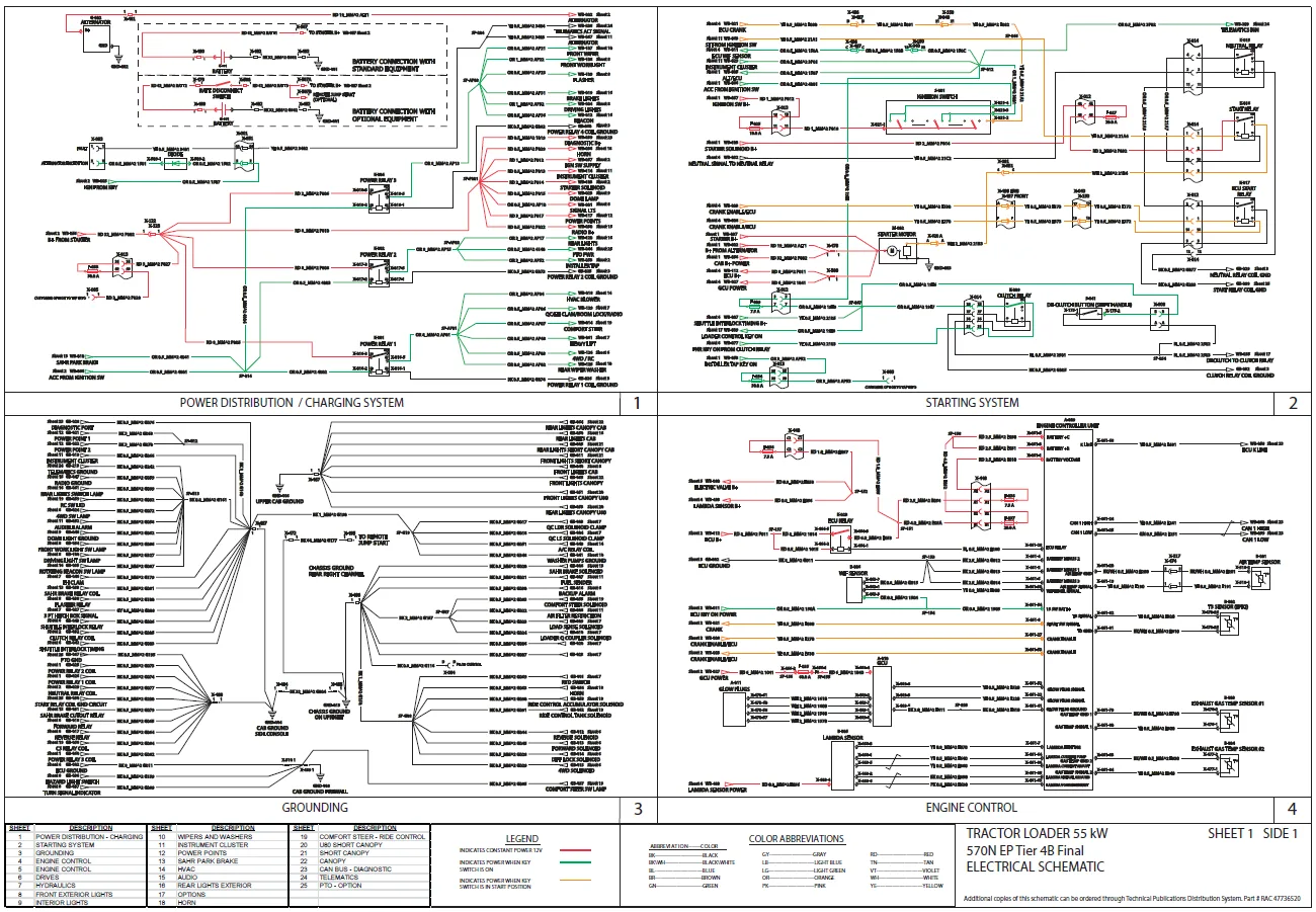 Case 570N Ep Tier 4B Final Tractor Loader Complete Wiring Diagram Electrical System Schematics