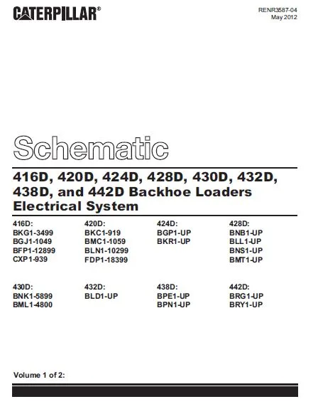Cat 428D Bmt Backhoe Loader Electrical Hydraulic System Schematic Manual Pdf Download