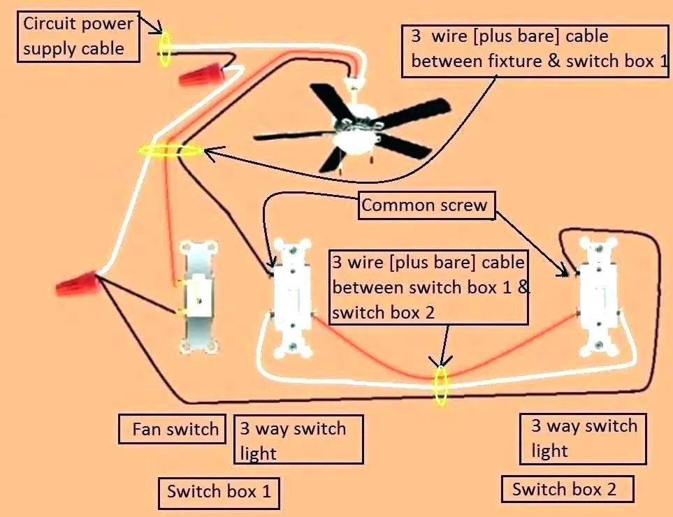 Ceiling Fan Wiring Diagram 3 Way Combination Switches Wiring